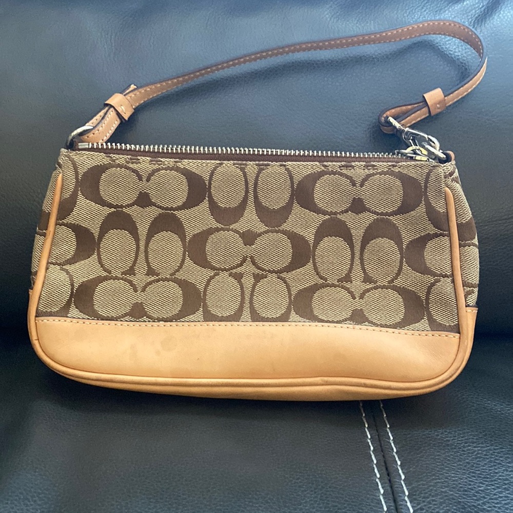 Coach G045-6094 Signature Demi Pouches Hand Bag Canvas Tan